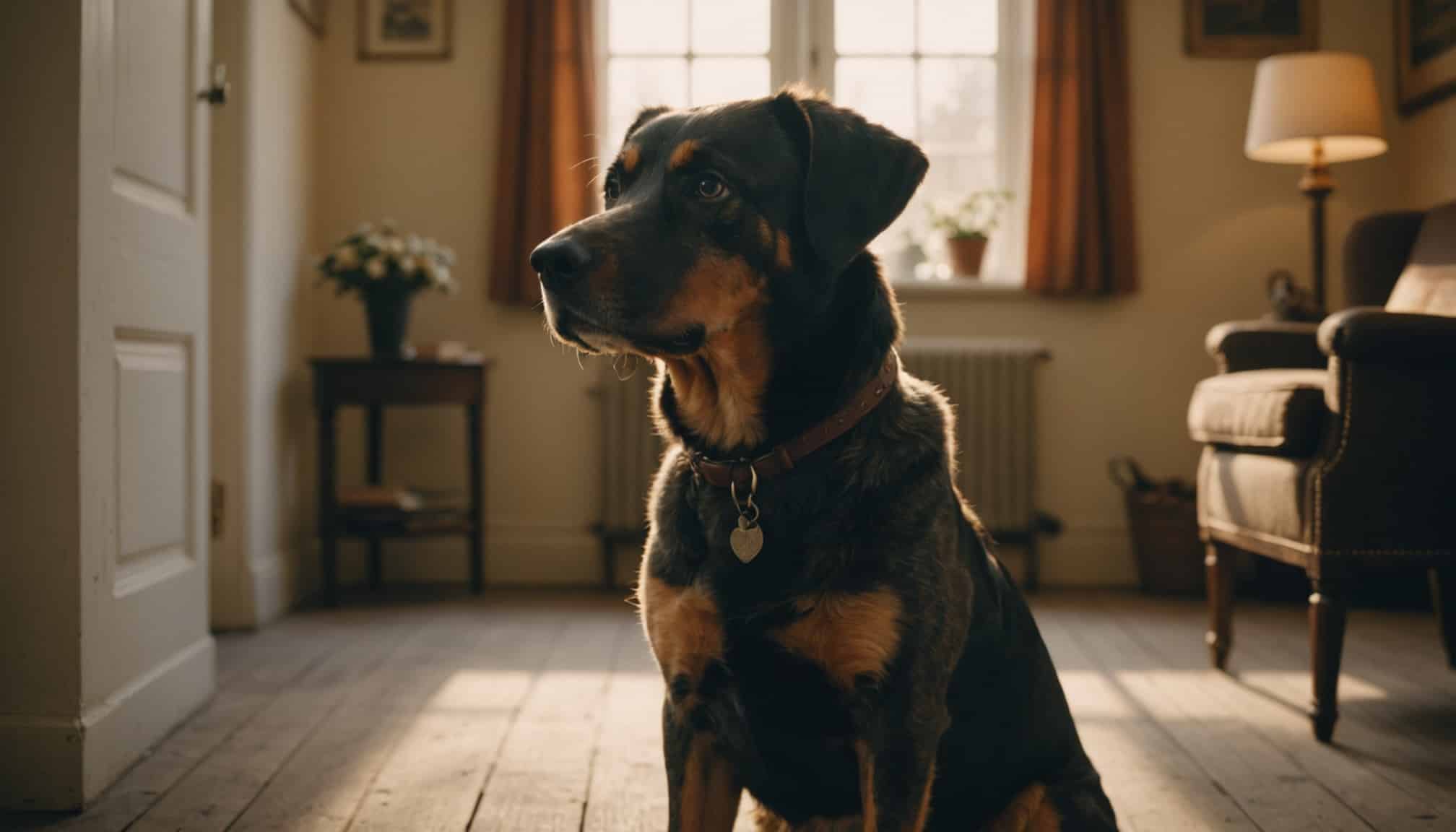 Ancien chien d'arrêt danois au pelage distinctif  
Chien d'arrêt danois avec un regard intelligent