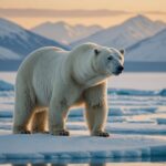 ours blanc dans un environnement glaciaire protégé