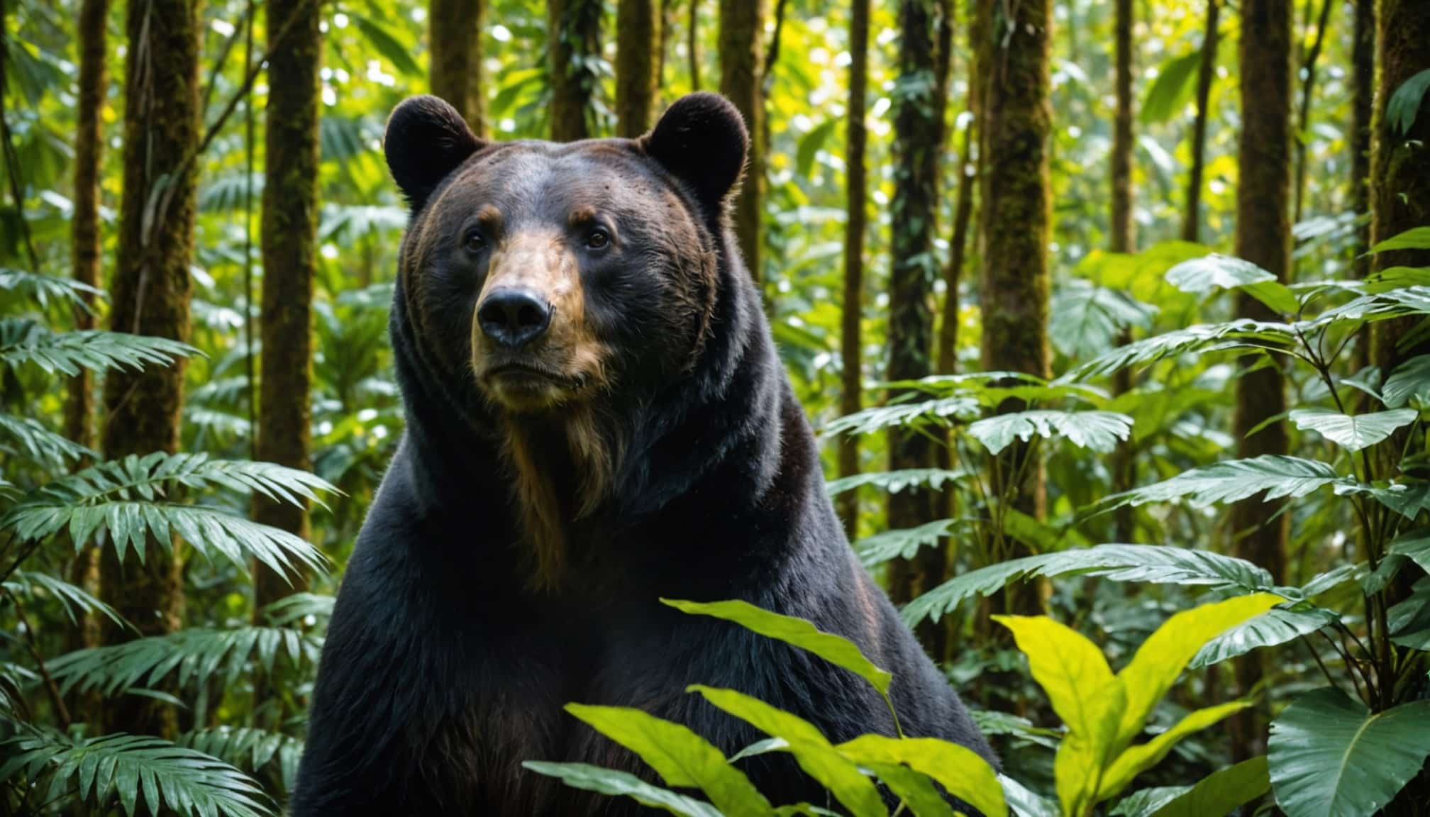 Ours Malais avec fourrure unique et caractéristiques surprenantes