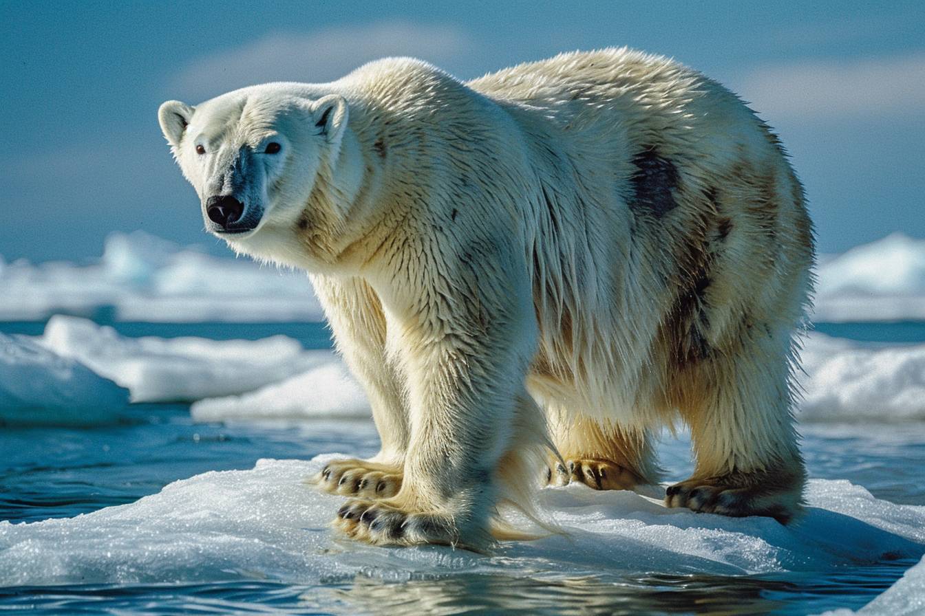 ours polaires dans un environnement en danger  
ours polaires sur la glace en péril climatique