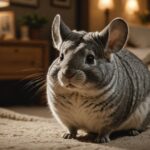 Un chinchilla curieux explore son environnement